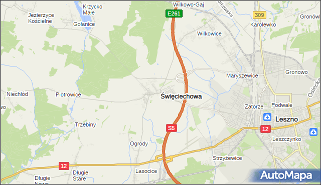mapa Święciechowa, Święciechowa na mapie Targeo