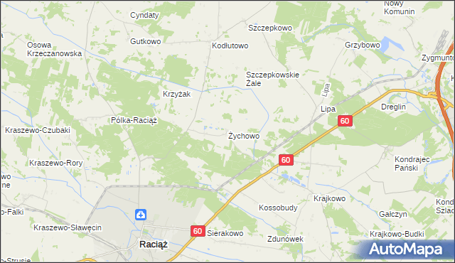 mapa Żychowo, Żychowo na mapie Targeo