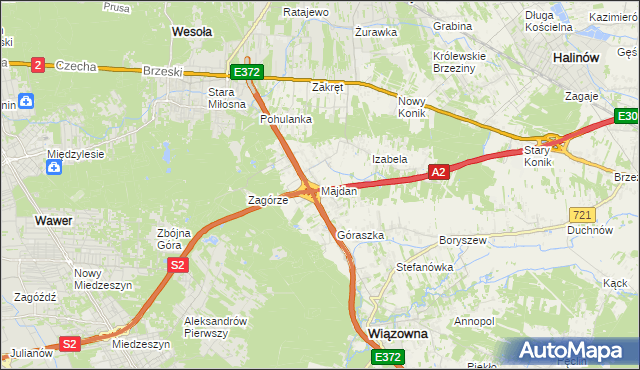 mapa Majdan gmina Wiązowna, Majdan gmina Wiązowna na mapie Targeo