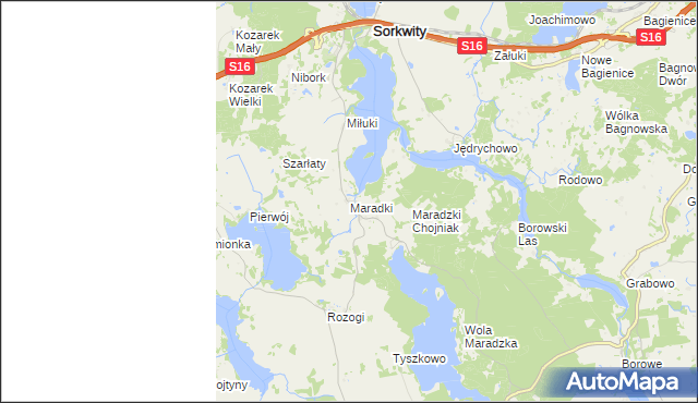 mapa Maradki, Maradki na mapie Targeo