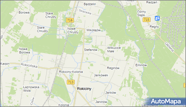 mapa Albertów gmina Rokiciny, Albertów gmina Rokiciny na mapie Targeo