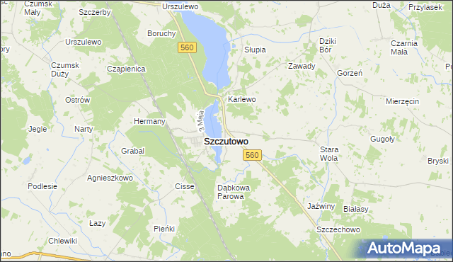 mapa Blizno gmina Szczutowo, Blizno gmina Szczutowo na mapie Targeo