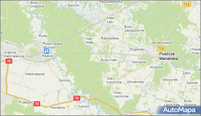 mapa Budy-Kałki, Budy-Kałki na mapie Targeo