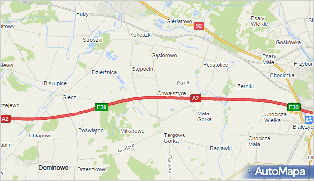mapa Chwałszyce, Chwałszyce na mapie Targeo