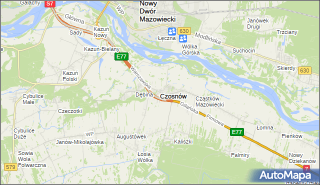 mapa Czosnów, Czosnów na mapie Targeo