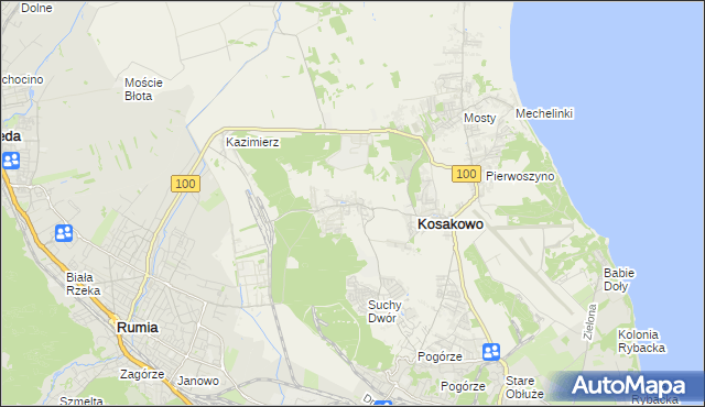 mapa Dębogórze, Dębogórze na mapie Targeo