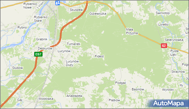 mapa Fidest, Fidest na mapie Targeo