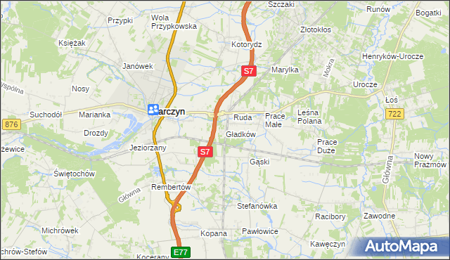 mapa Gładków, Gładków na mapie Targeo