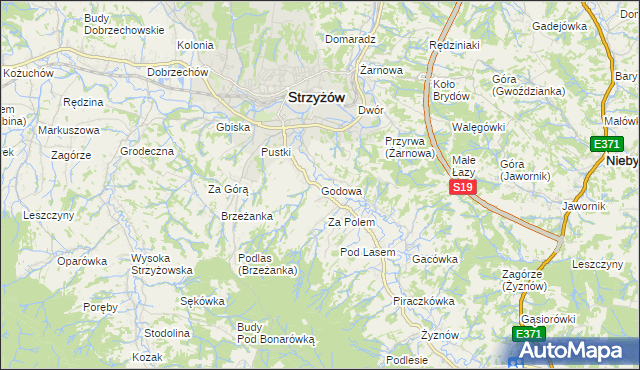 mapa Godowa, Godowa na mapie Targeo