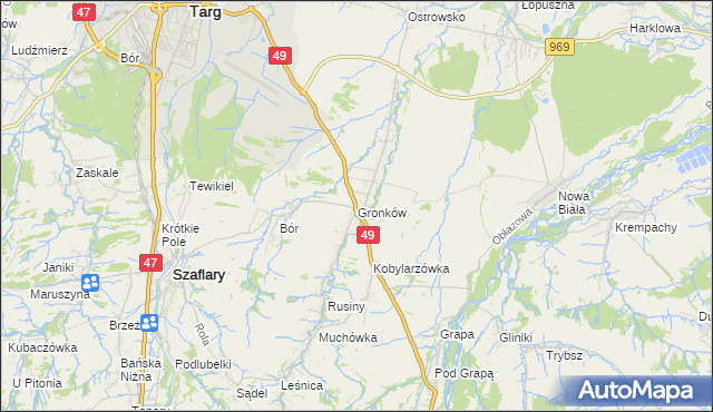 mapa Gronków, Gronków na mapie Targeo