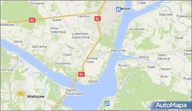 mapa Jadwisin gmina Serock, Jadwisin gmina Serock na mapie Targeo