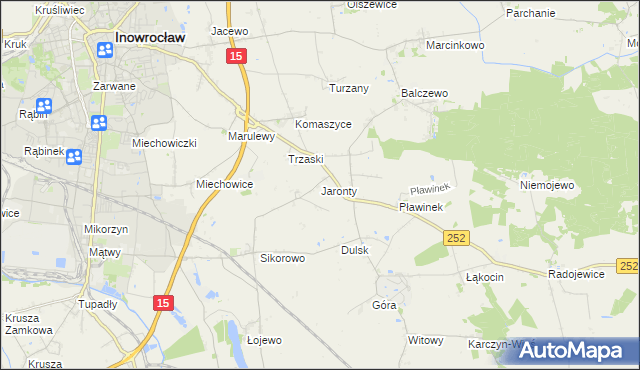 mapa Jaronty, Jaronty na mapie Targeo