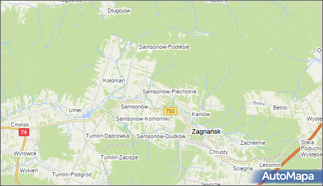 mapa Jasiów, Jasiów na mapie Targeo