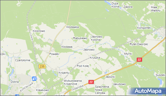 mapa Jasnowo, Jasnowo na mapie Targeo
