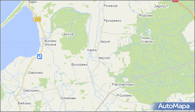 mapa Jeżyczki, Jeżyczki na mapie Targeo