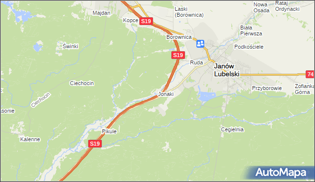 mapa Jonaki, Jonaki na mapie Targeo