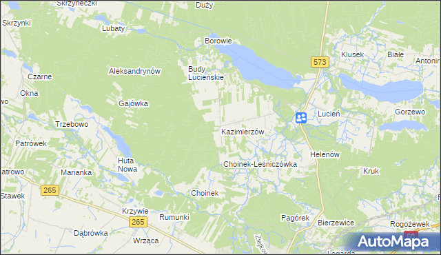 mapa Kazimierzów gmina Gostynin, Kazimierzów gmina Gostynin na mapie Targeo