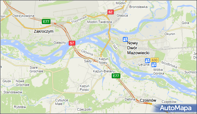 mapa Kazuń Nowy, Kazuń Nowy na mapie Targeo