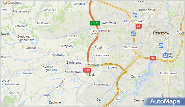 mapa Kielanówka, Kielanówka na mapie Targeo