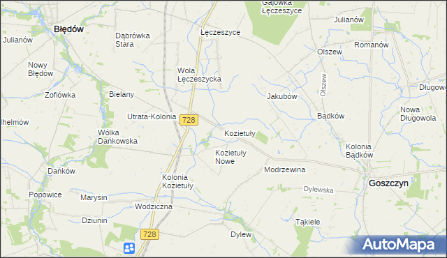 mapa Kozietuły, Kozietuły na mapie Targeo