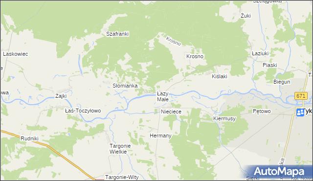 mapa Łazy Małe, Łazy Małe na mapie Targeo