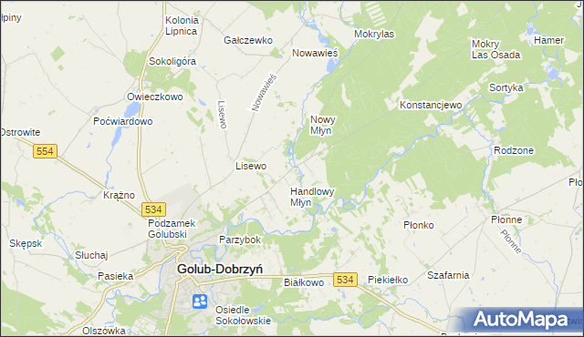 mapa Lisewo-Młyn, Lisewo-Młyn na mapie Targeo