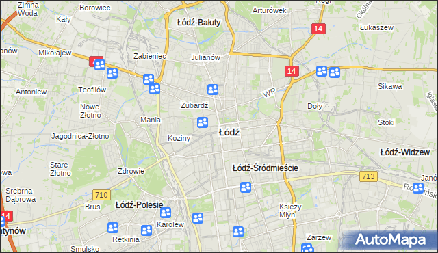 mapa Łodzi, Łódź na mapie Targeo