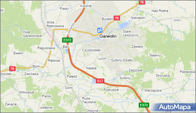 mapa Lucin gmina Garwolin, Lucin gmina Garwolin na mapie Targeo