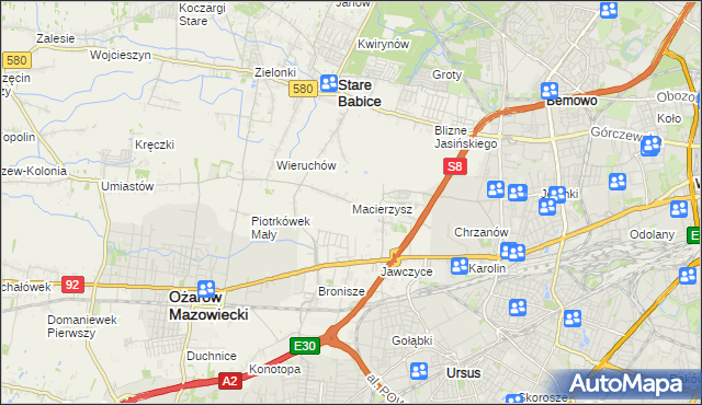 mapa Macierzysz, Macierzysz na mapie Targeo