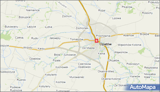 mapa Marcinkowice gmina Opatów, Marcinkowice gmina Opatów na mapie Targeo
