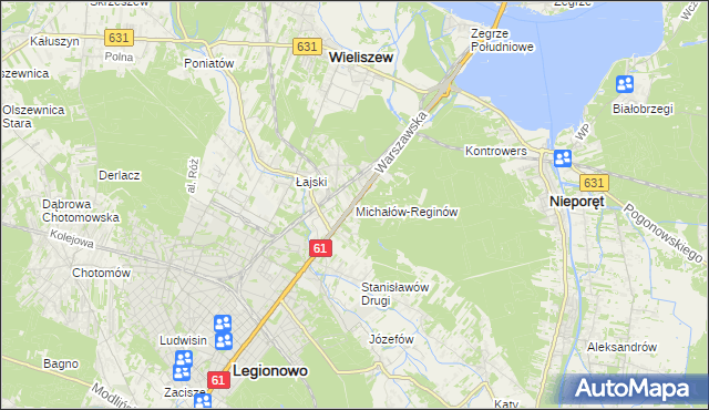 mapa Michałów-Reginów, Michałów-Reginów na mapie Targeo