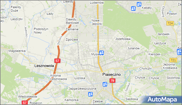 mapa Mysiadło, Mysiadło na mapie Targeo