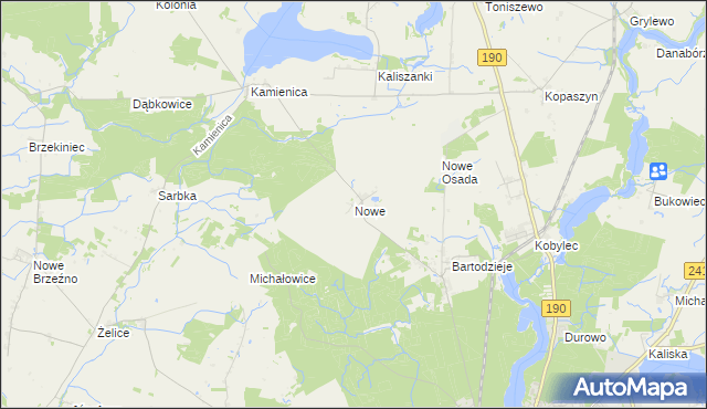 mapa Nowe gmina Wągrowiec, Nowe gmina Wągrowiec na mapie Targeo