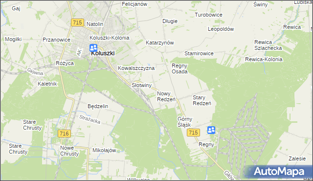 mapa Nowy Redzeń, Nowy Redzeń na mapie Targeo