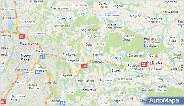 mapa Paszyn, Paszyn na mapie Targeo