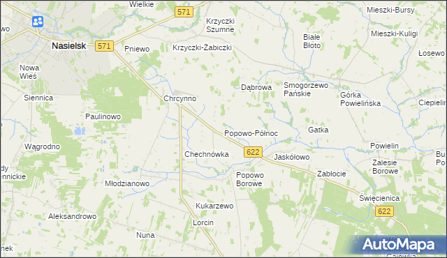 mapa Popowo-Północ, Popowo-Północ na mapie Targeo