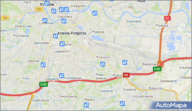 mapa Prokocim, Prokocim na mapie Targeo