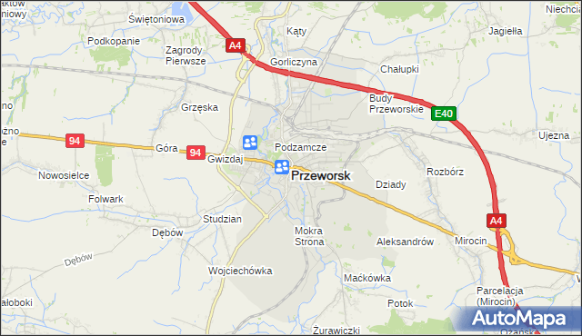 mapa Przeworsk, Przeworsk na mapie Targeo