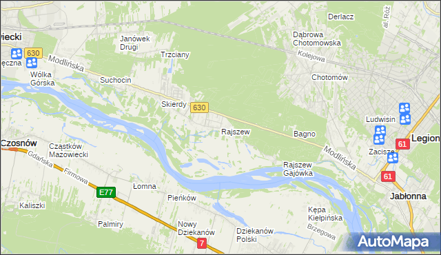 mapa Rajszew, Rajszew na mapie Targeo
