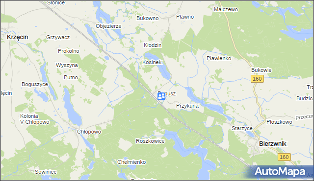 mapa Rębusz, Rębusz na mapie Targeo