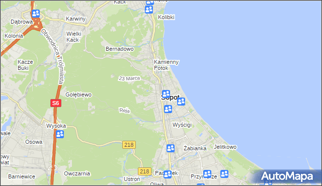 mapa Sopotu, Sopot na mapie Targeo