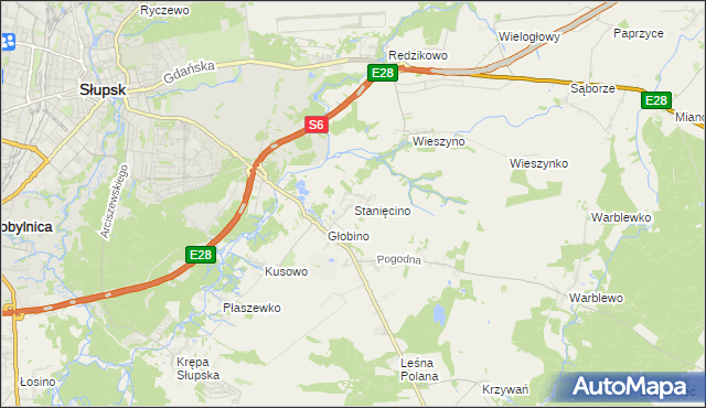 mapa Stanięcino, Stanięcino na mapie Targeo