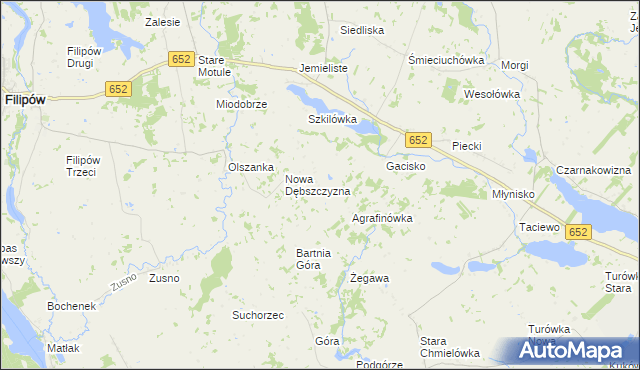 mapa Stara Dębszczyzna, Stara Dębszczyzna na mapie Targeo