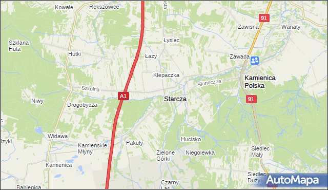 mapa Starcza, Starcza na mapie Targeo