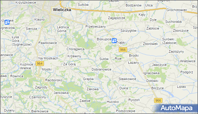 mapa Sułów gmina Biskupice, Sułów gmina Biskupice na mapie Targeo