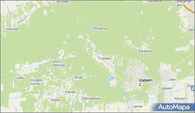 mapa Truskaw, Truskaw na mapie Targeo