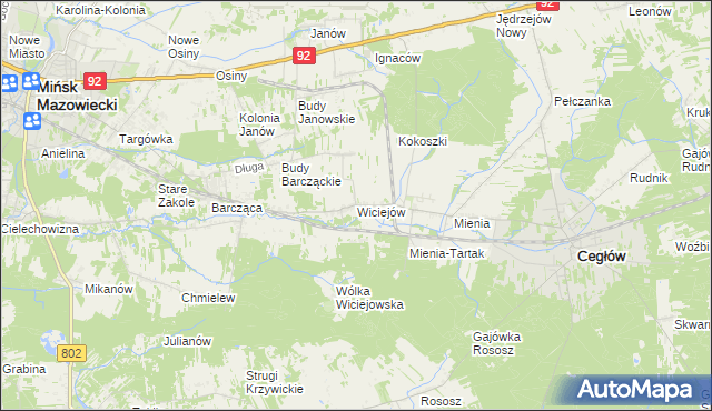 mapa Wiciejów, Wiciejów na mapie Targeo