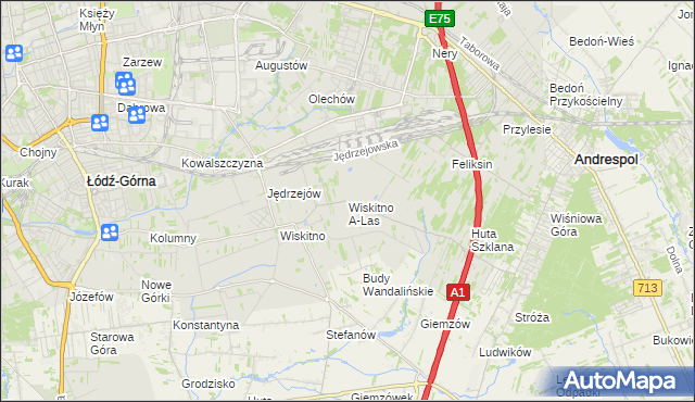 mapa Wiskitno A-Las, Wiskitno A-Las na mapie Targeo