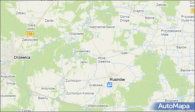 mapa Wola Gałecka, Wola Gałecka na mapie Targeo