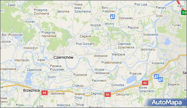 mapa Wołowice, Wołowice na mapie Targeo